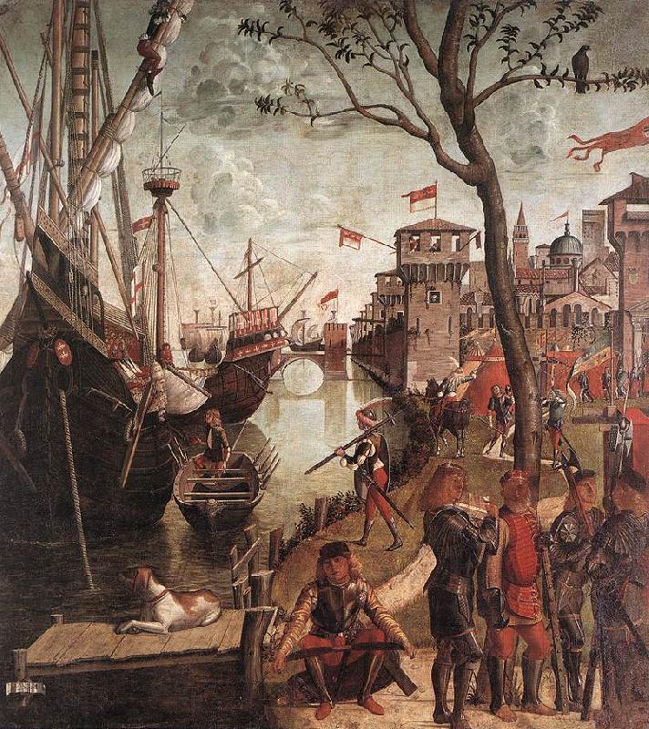 CARPACCIO, Vittore The Arrival of the Pilgrims in Cologne d China oil painting art